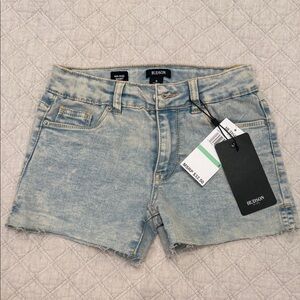 GIrls Hudson Light Wash Denim Cutoff Shorts - Light Blue Size 8 BNWT